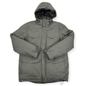 Mountain Warehouse Jacket Men's XL Gray Extreme Puffer Hooded Insulated Full Zip
